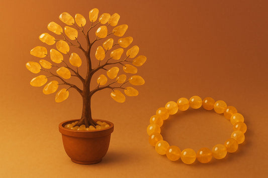 citrine bracelet and crystal tree vector image generated with AI