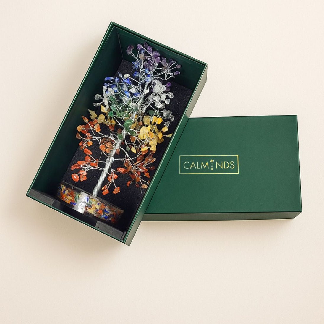 7 chakra crystal tree inside box image