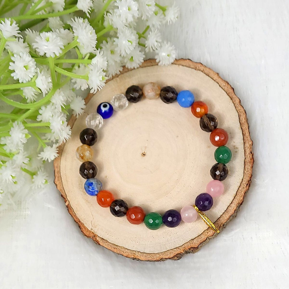 Multi Color Beads 9 Chakra Crystal Bracelet