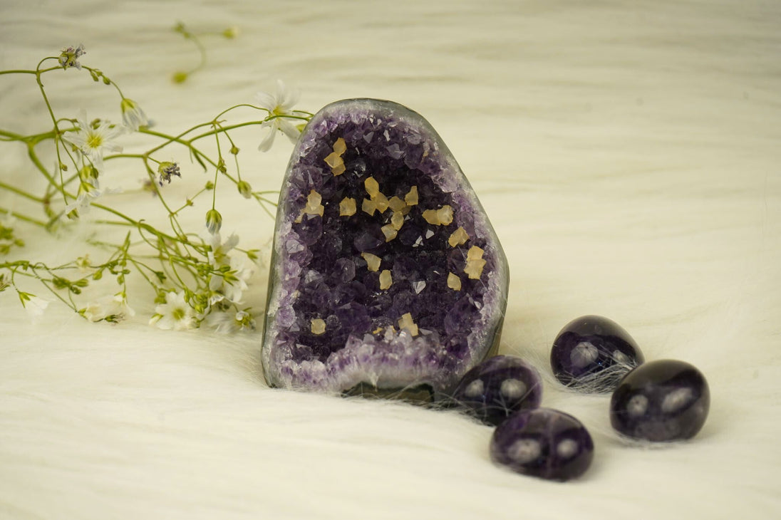 Amethyst Cluster Geode Stone by calminds