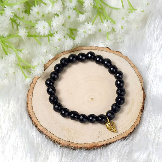 Black Tourmaline Healing Bracelet with charm