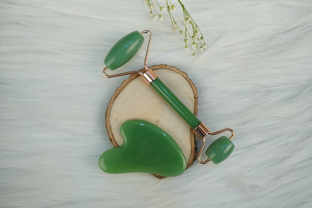 Green Jade Roller and Gua Sha Set