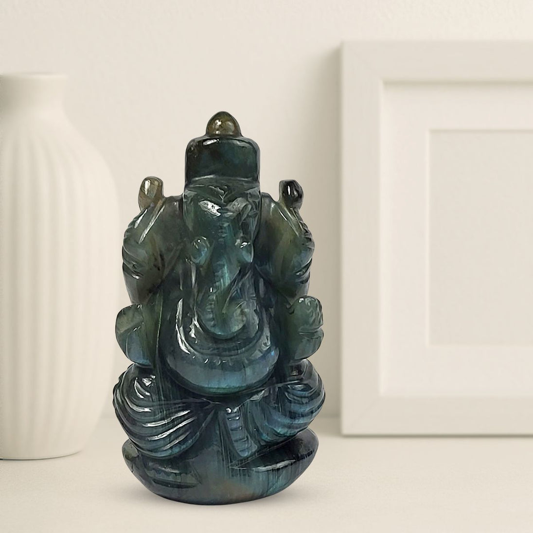 Labradorite Ganesha Idol