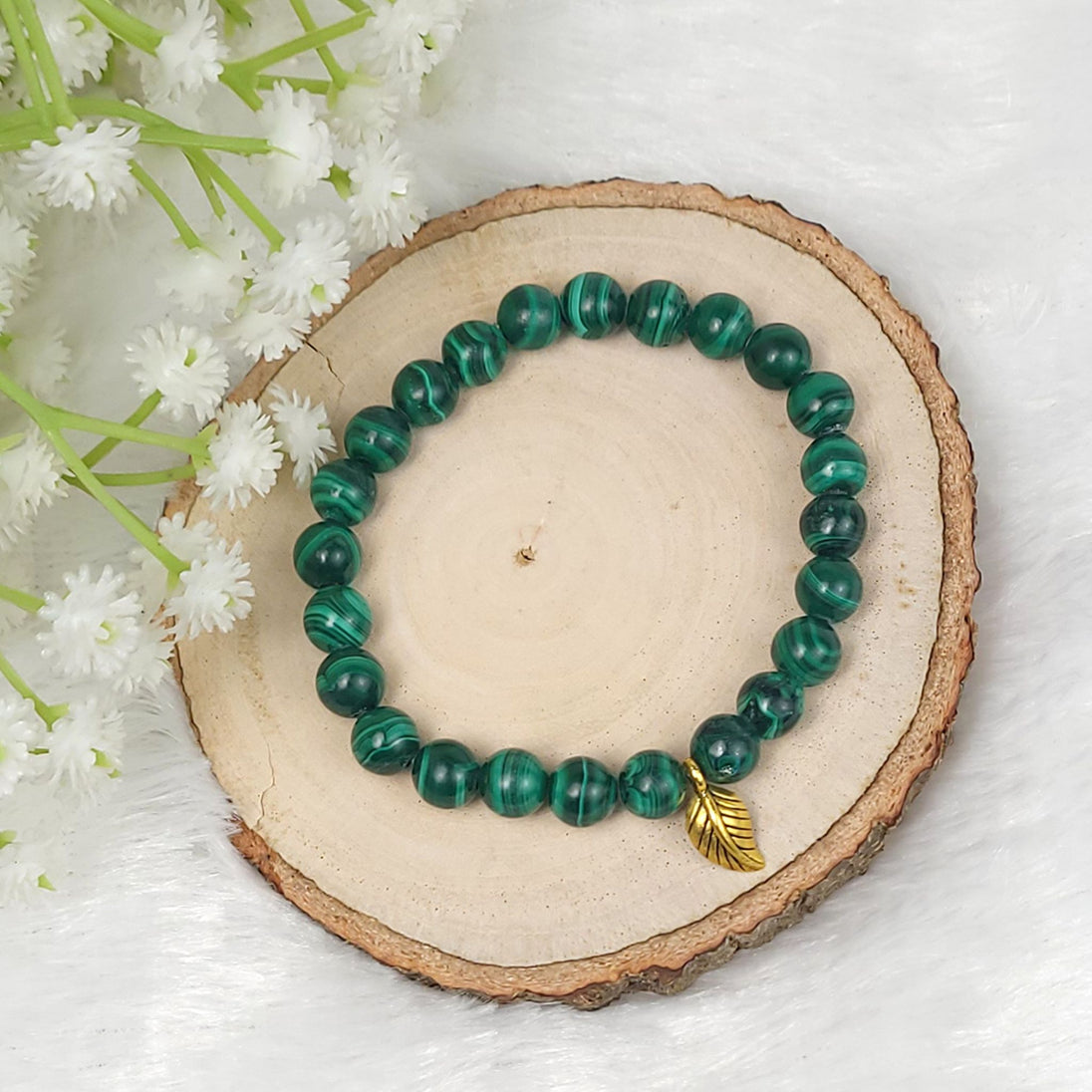 Green Color Malachite Healing Bracelet By Calminds