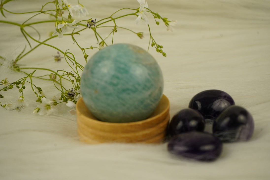 Natural Amazonite Crystal Ball by calminds