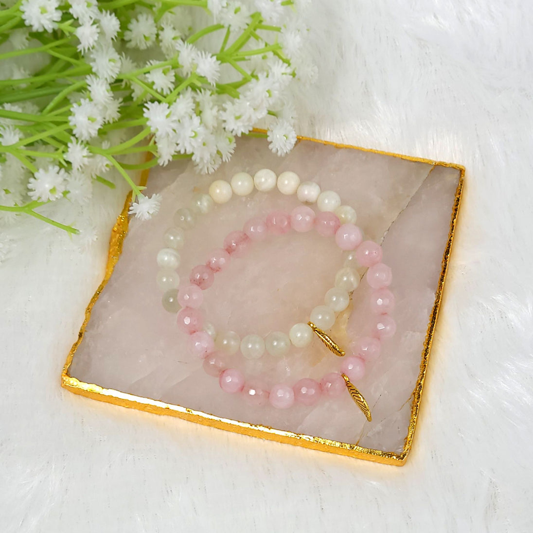 Moonstone & Rose Quartz Bracelet