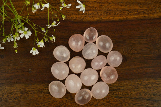Pink Color Rose Quartz Tumbles by Calminds