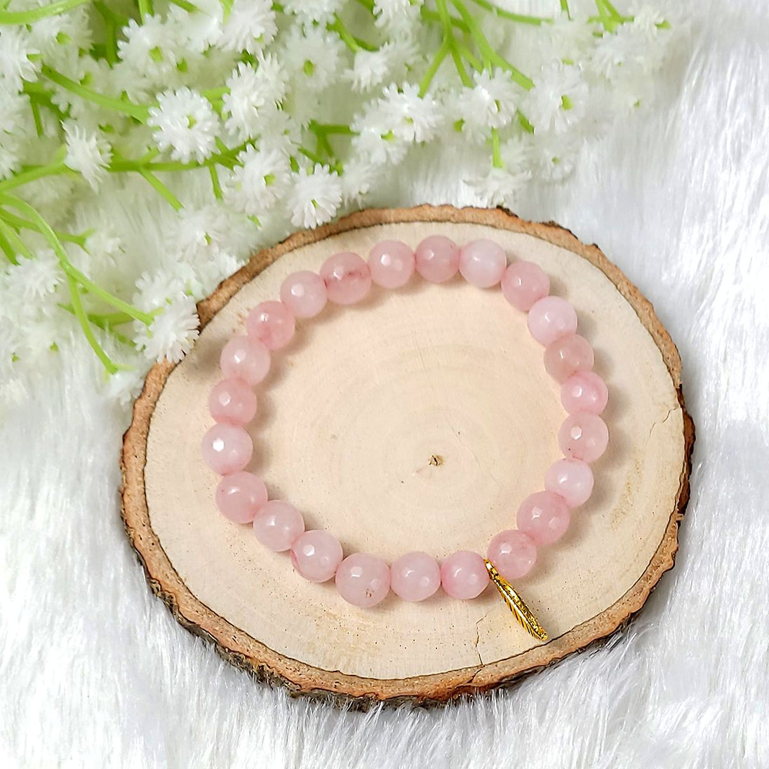 Rose Quartz Healing Bracelet with charm