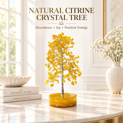 Citrine Crystal Tree with Orgonite Base in the Lakshmi Puja Deluxe Set