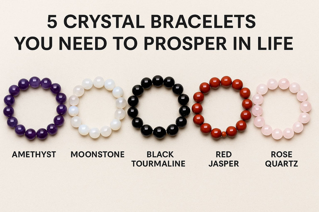 AI image of 5 different color bracelets 