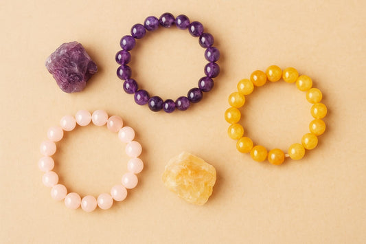 purple, pink and yellow color healing bracelet