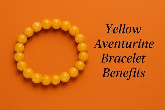 yellow aventurine bracelet benefis written next to yellow color crystal bracelet