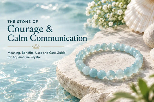 Natural aquamarine crystal bracelet with pale blue-green beads