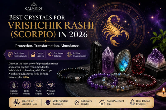 Best crystals for Vrishchik Rashi (Scorpio) in 2026 including Black Tourmaline, Amethyst and Labradorite
