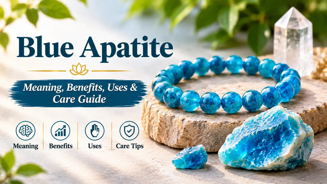 Blue apatite bracelet with raw blue apatite gemstones