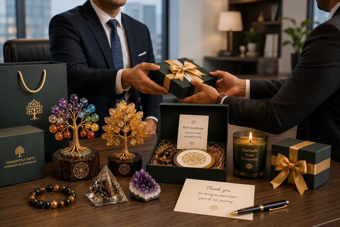 Corporate gifts for clients in India featuring premium crystal gift sets and customized business gifts
