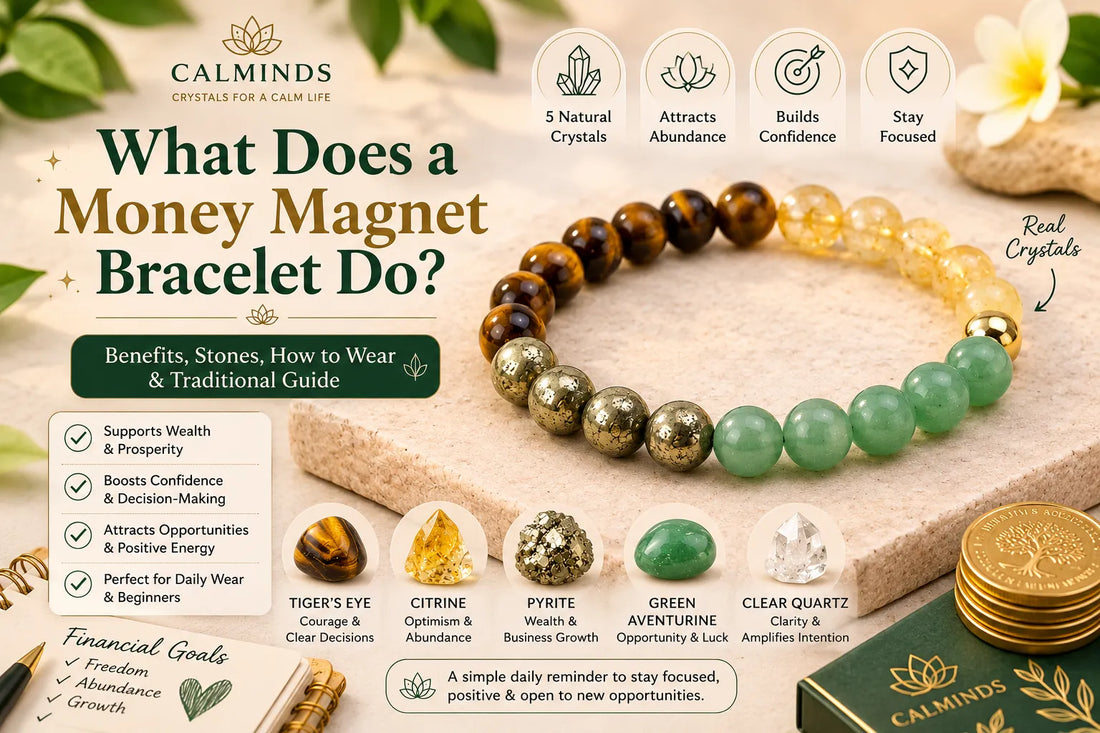 Money Magnet Bracelet made with Citrine, Pyrite, Green Aventurine, Tiger's Eye and Golden Hematite for abundance, confidence and prosperity