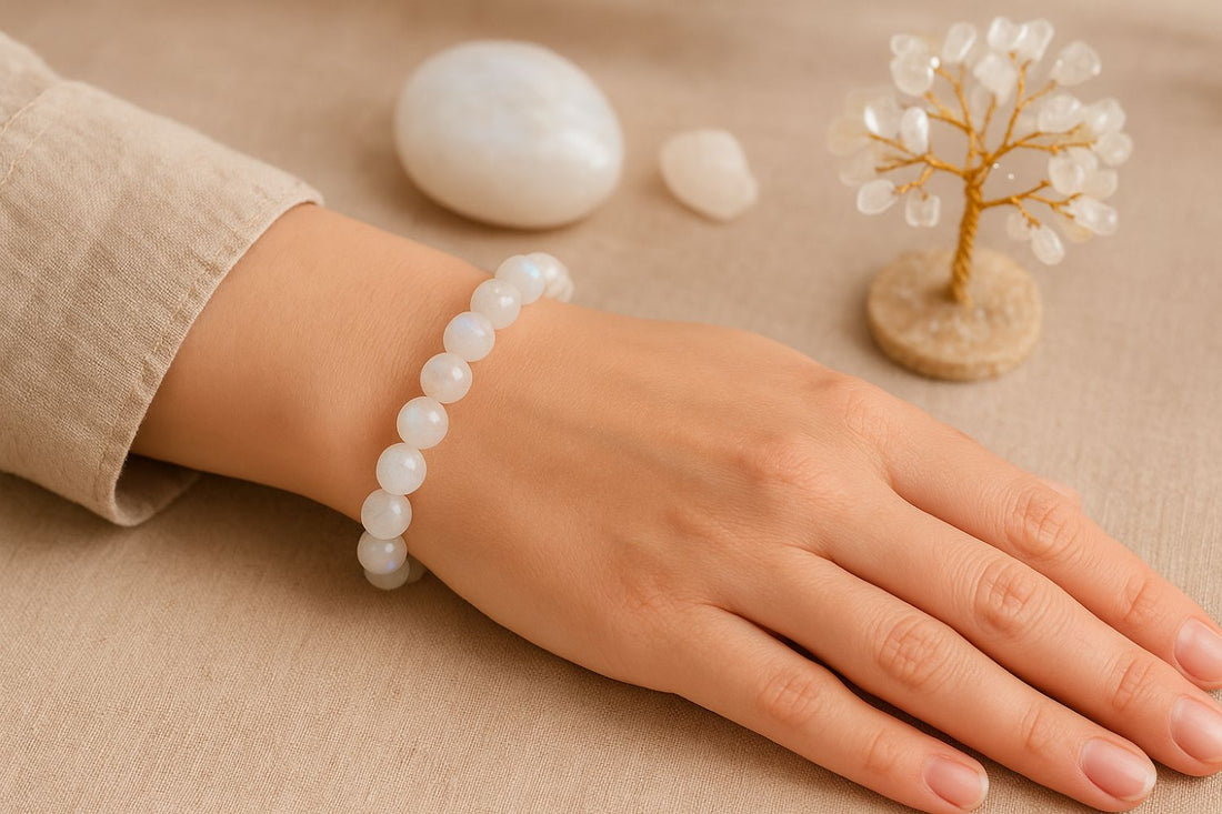 woman wearing white bracelet