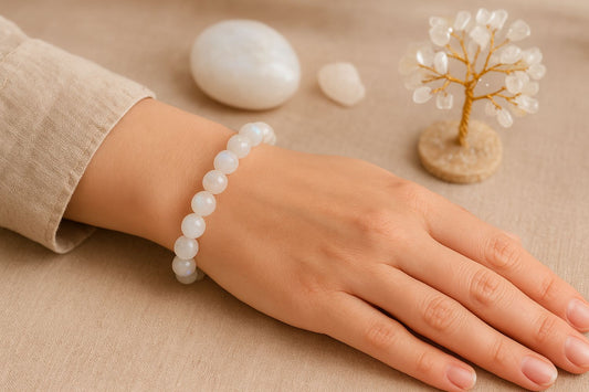 woman wearing white bracelet