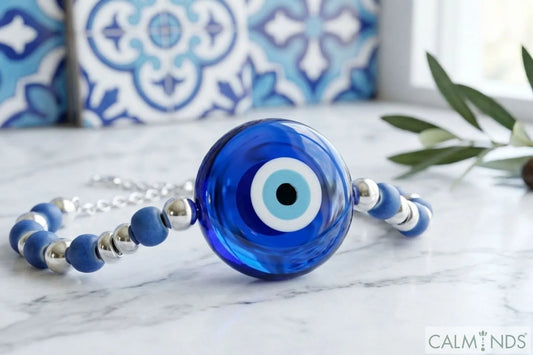 Traditional blue glass Evil Eye protection bracelet for daily wear