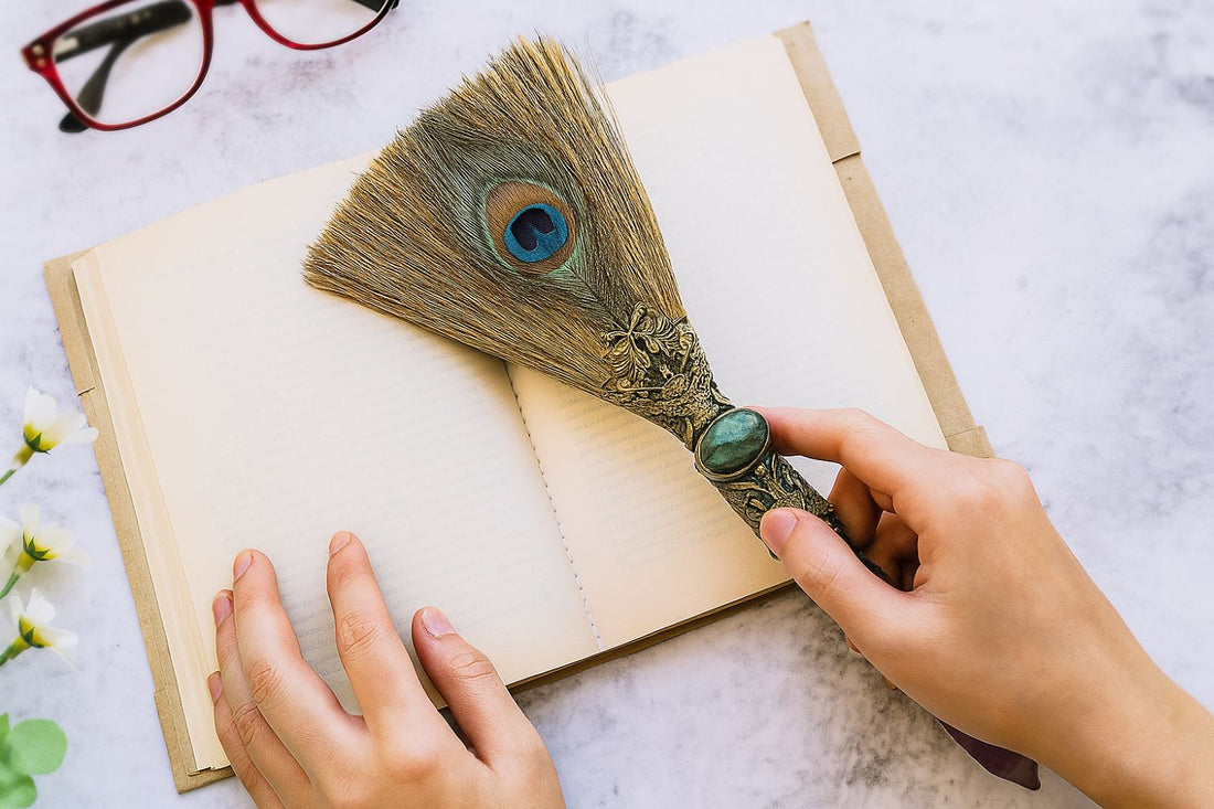 wand in a hand and over the book