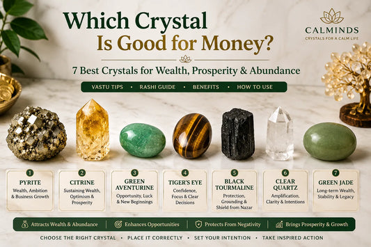 Which Crystal Is Good for Money? Pyrite, Citrine, Green Aventurine, Tiger's Eye, Black Tourmaline, Clear Quartz and Green Jade for wealth, prosperity and abundance