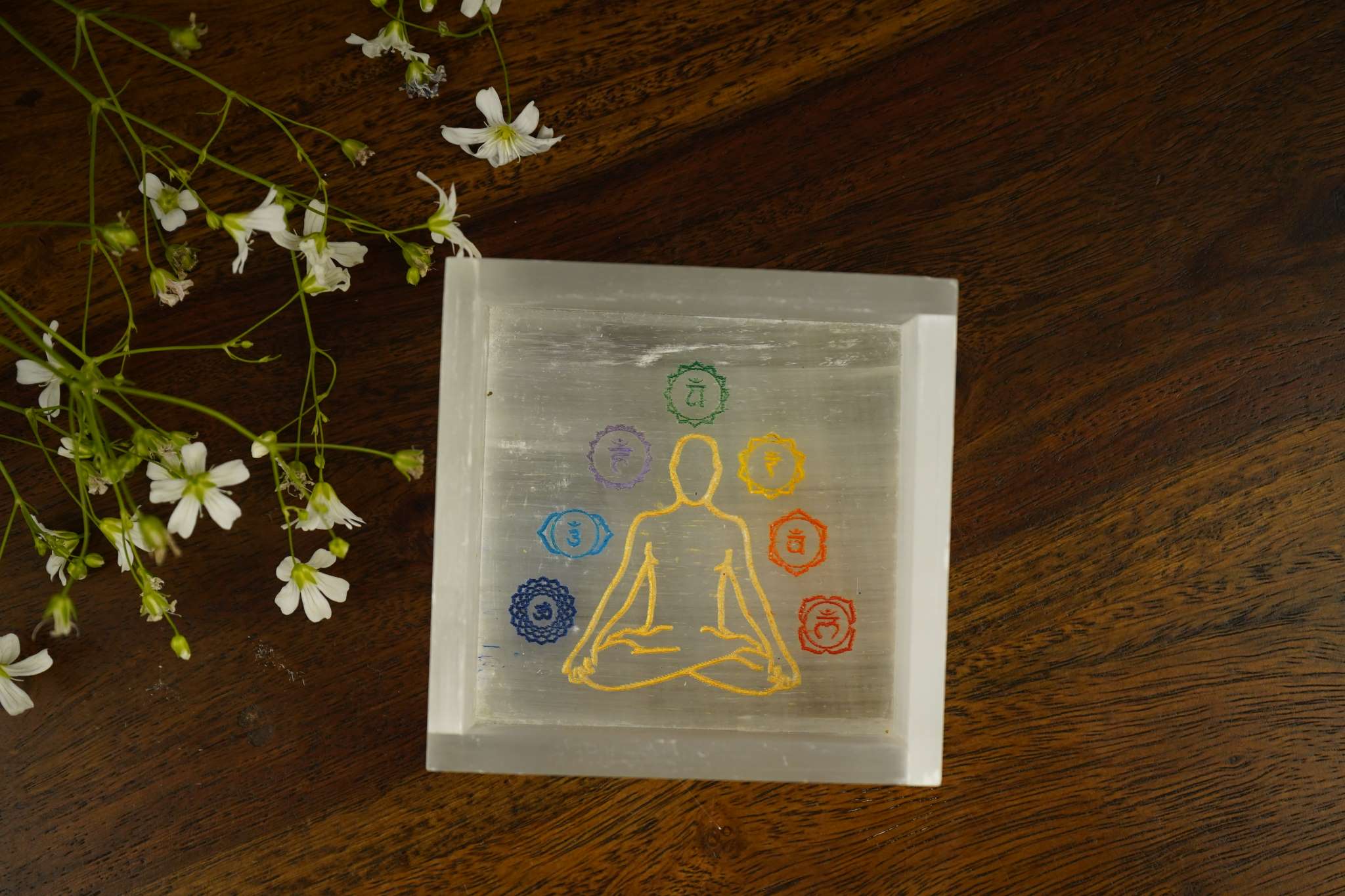 Chakra Selenite Box