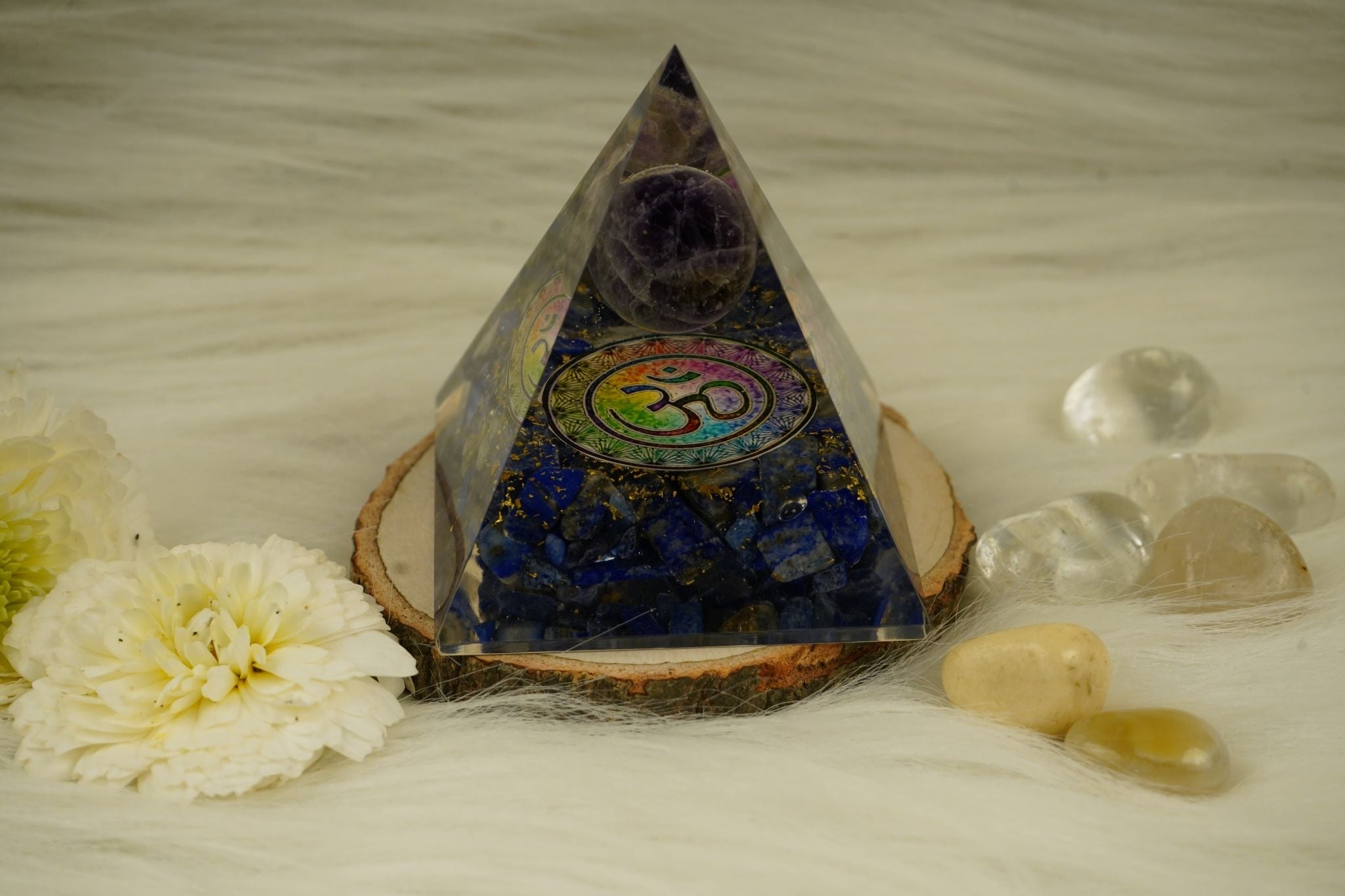 Orgonite Collection banner consisting of 3 different pyramids