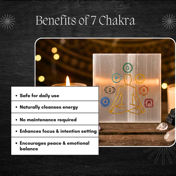 7 Chakra Selenite Charging Plate
