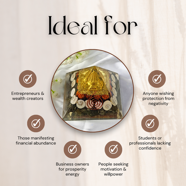 Pyrite Orgonite Pyramid with Shri Yantra