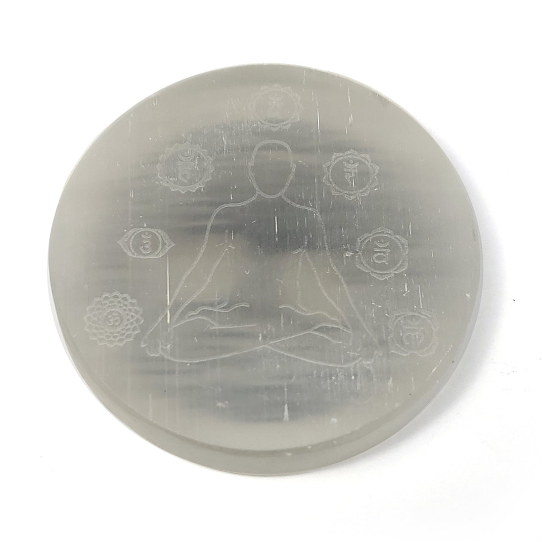 Calminds Round Selenite Charging Plate meditation