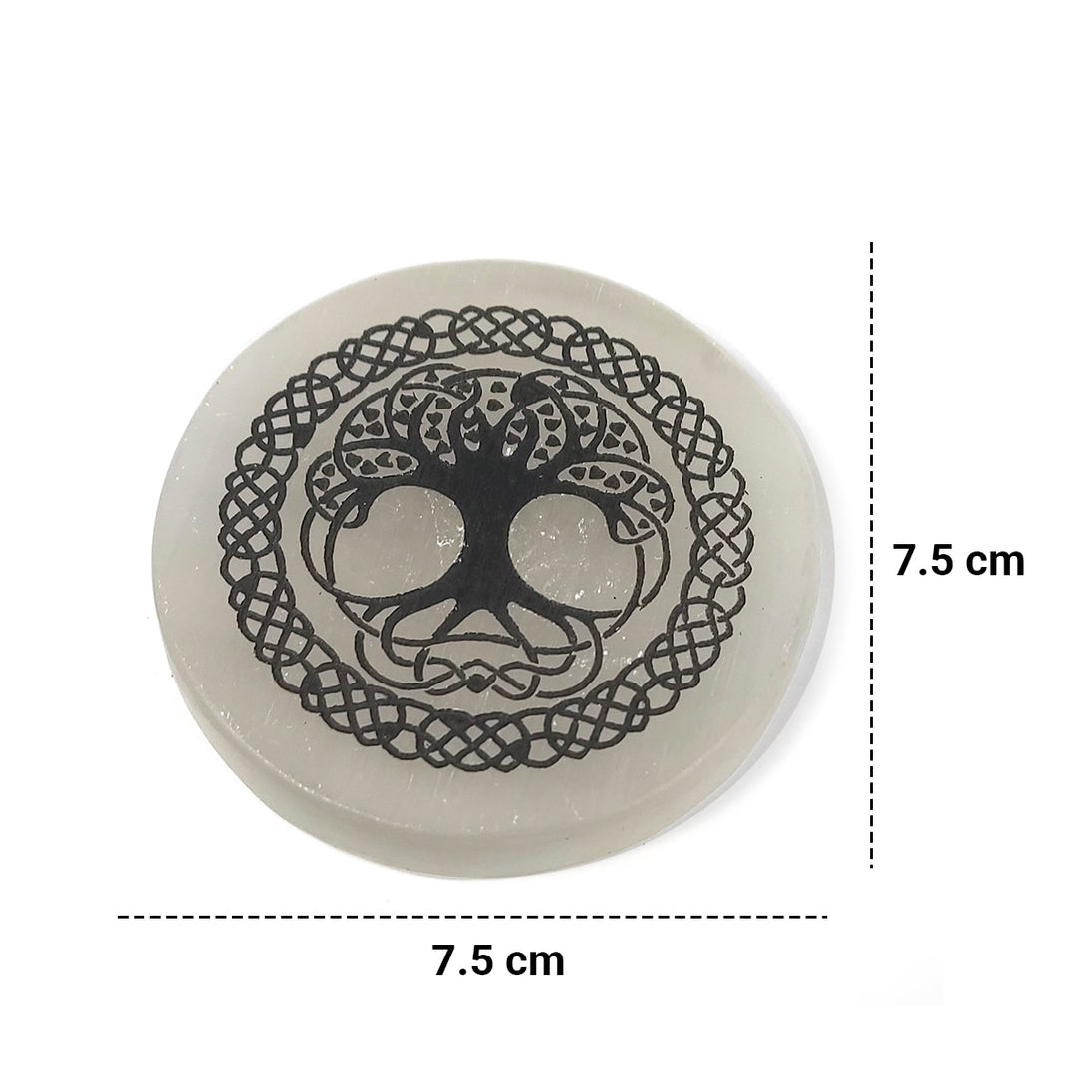 Tree of Life Selenite Charging Plate measurement