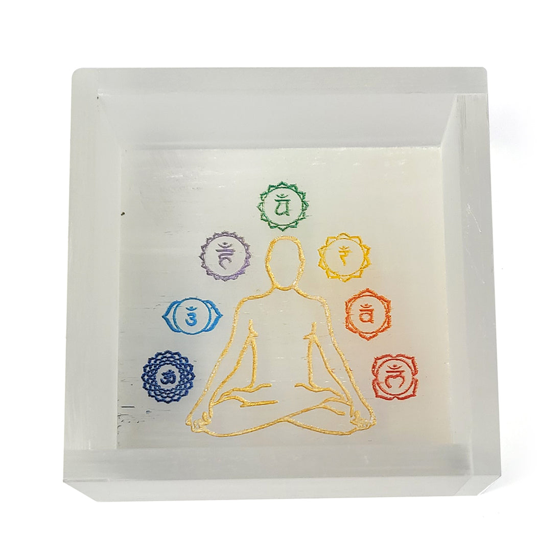 Chakra Selenite Box white bg