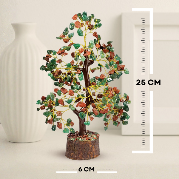 Green Aventurine Red Jasper Crystal Tree