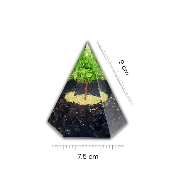 Peridot Tree Orgonite Pyramid