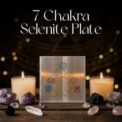 7 Chakra Selenite Charging Plate