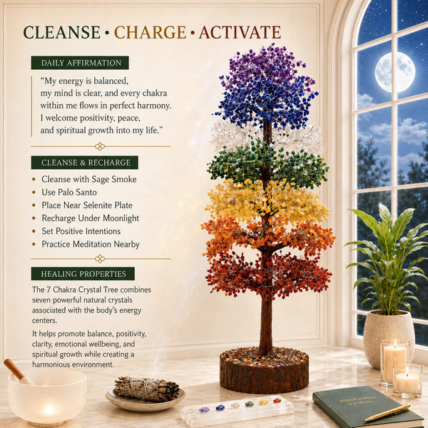 7 Chakra Crystal Energy Tree (3 FT) | 5000 Beads Healing Tree