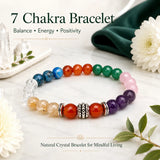 7 Chakra Crystal Bracelet – Natural Seven Chakra Stone Bracelet (8mm)