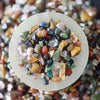 Colourful 7 chakra chips close-up