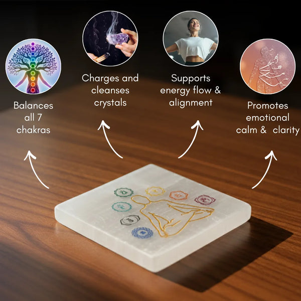 7 Chakra Selenite Charging Plate
