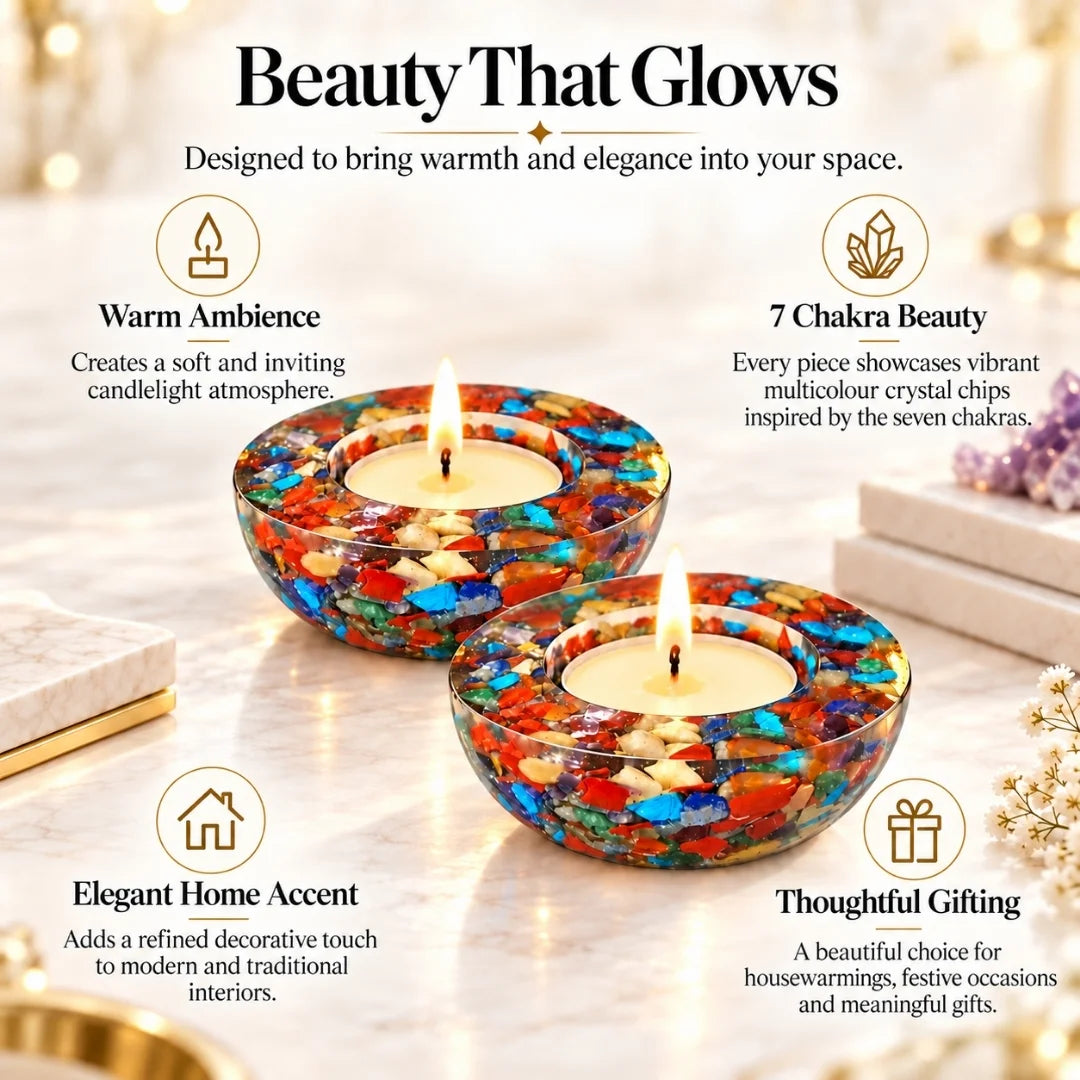 7 chakra tea light holder product image 4