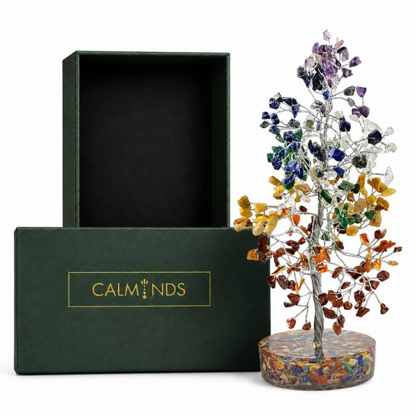 7 Chakra Crystal Tree with Orgonite Base for Home Decor