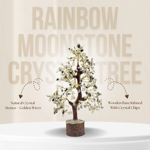 Rainbow Moonstone Crystal Tree