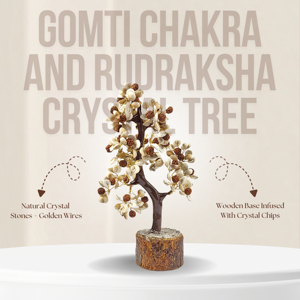 Gomti Chakra and Rudraksha Crystal Tree