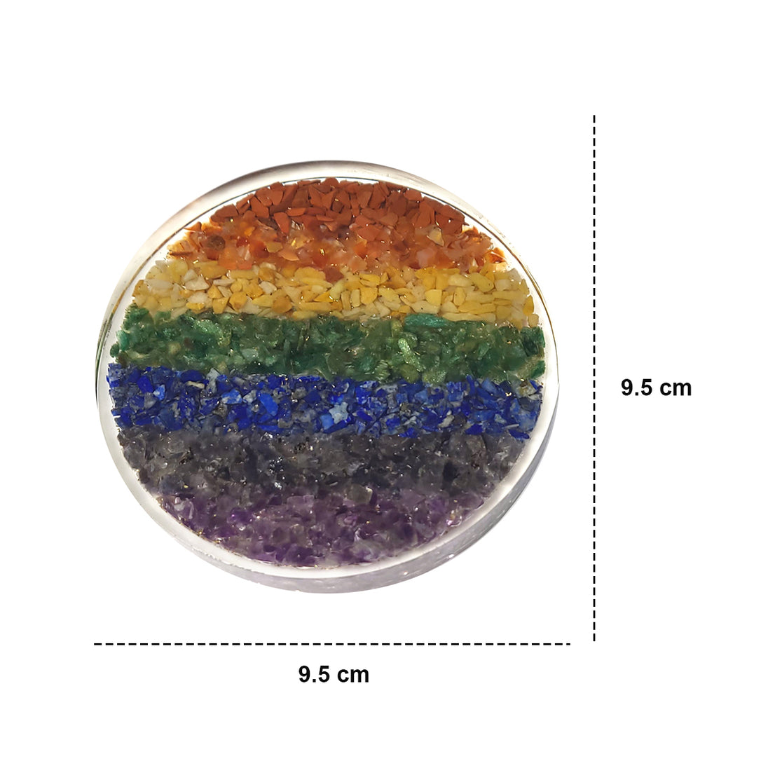 7 chakra orgonite coaster measurement