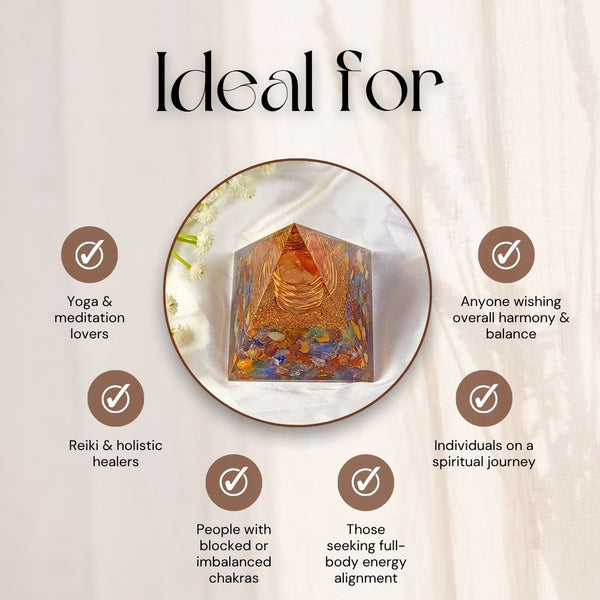 7 Chakra Orgone Pyramid | Crystal Energy Pyramid