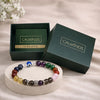 Calminds 9 Chakra Crystal Bracelet close-up showing nine gemstone beads