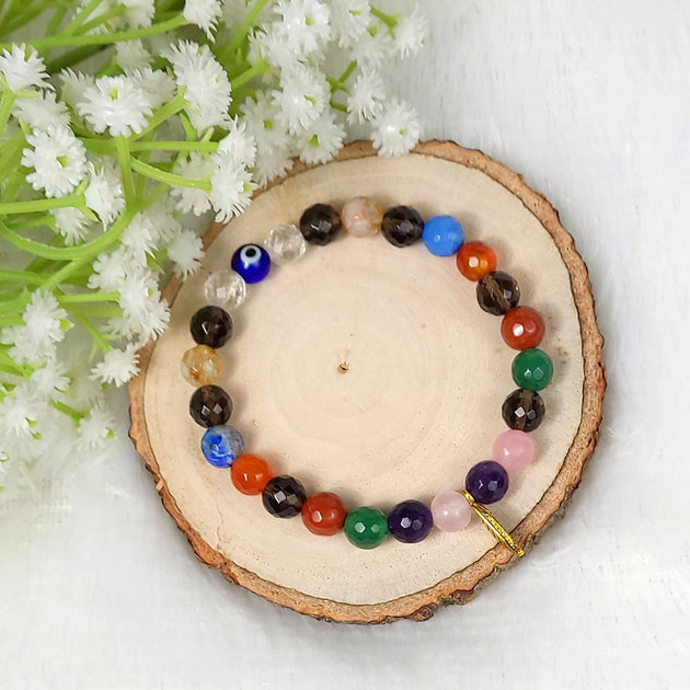 Multi Color Beads 9 Chakra Crystal Bracelet 