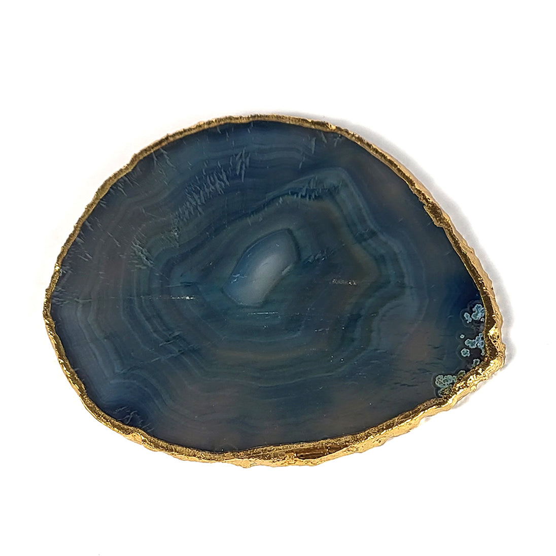 Calminds Blue Agate Crystal Coaster on white bg