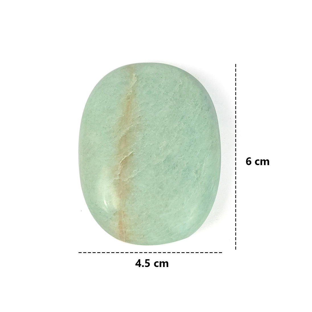 Amazonite Palm Stone white background